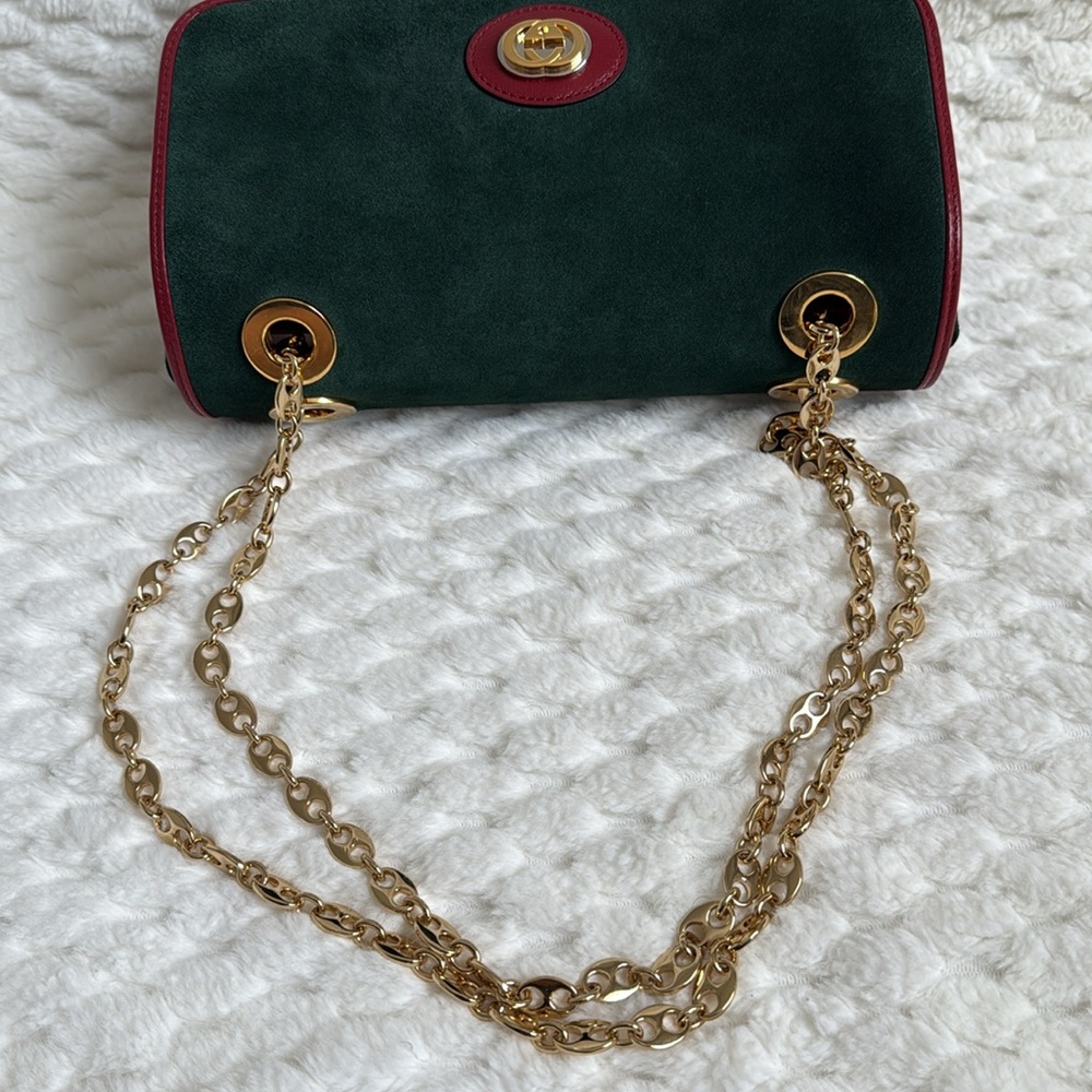 Gucci Marina Suede Handbag-576421-Authentic-EUC - Picture 6 of 17